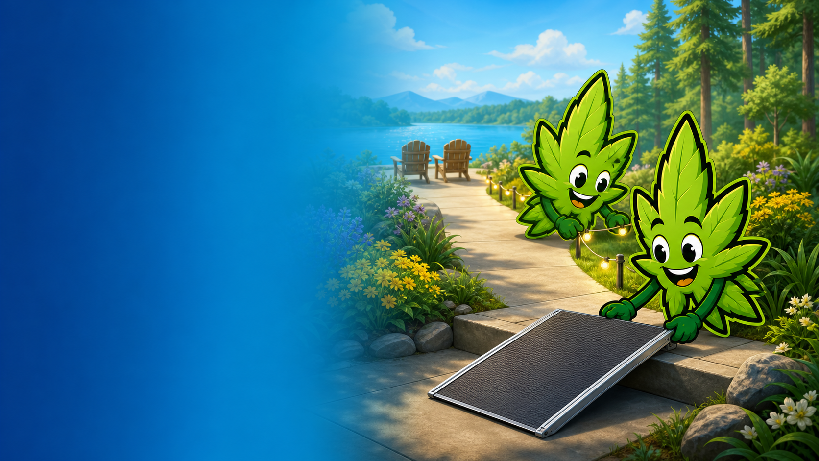 The ReeferBudz mascots making the path into the community easier to use